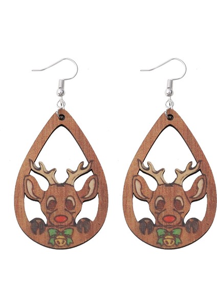 Bells Ters Çevrilebilir Ahşap Yılbaşı Küpe (Yurt Dışından) fiyatları