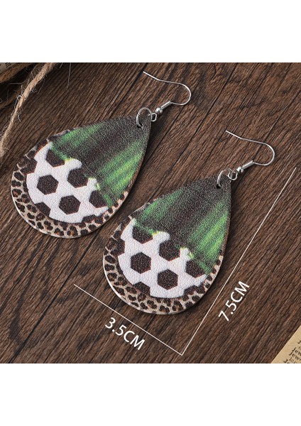 Futbol Ters Çevrilebilir Pu Deri Spor Tarzı Küpe (Yurt Dışından)