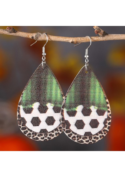 Futbol Ters Çevrilebilir Pu Deri Spor Tarzı Küpe (Yurt Dışından)