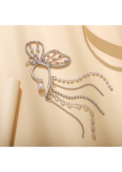 Zirkonya Kelebek Oyuklu Püsküllü Deliksiz Kulak Tekli Set Küpe (Yurt Dışından) fırsatları