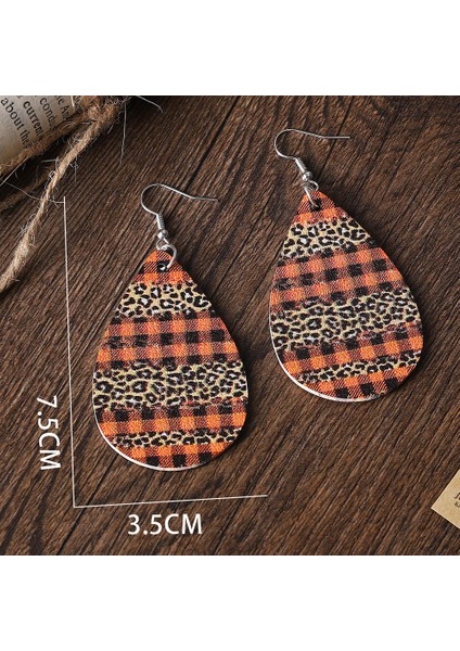 Siyah Ekose Çift Taraflı Pu Deri Küpe (Yurt Dışından) fiyatları