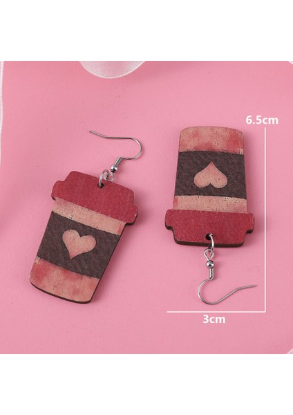 Kahve Fincanı Ters Çevrilebilir Ahşap Küpe (Yurt Dışından) fiyatları