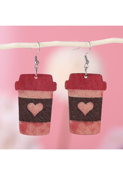 Kahve Fincanı Ters Çevrilebilir Ahşap Küpe (Yurt Dışından) fırsatları