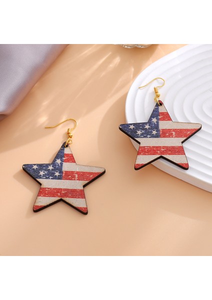 Çift Taraflı Ahşap Pentagram Küpe (Yurt Dışından) modelleri