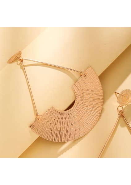 Bohem Etnik Geometrik Taraklı Metal Küpe (Yurt Dışından)
