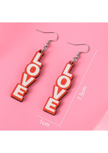 Love Harfli Ters Çevrilebilir Ahşap Küpe (Yurt Dışından) fiyatları