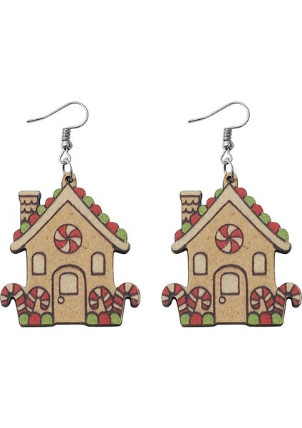 Zencefilli Ev Ters Çevrilebilir Ahşap Küpe (Yurt Dışından)