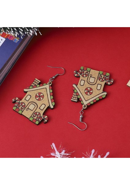 Zencefilli Ev Ters Çevrilebilir Ahşap Küpe (Yurt Dışından) fırsatları