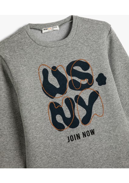 Sweatshirt Uzun Kollu Bisiklet Yaka Şehir Temalı Şardonlu modelleri