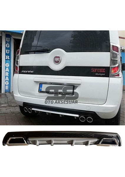 Fruens Fiat Fiorino Difüzör Arka Tampon Eki 2 Egzoz Çıkışlı Gri Lüx Tip