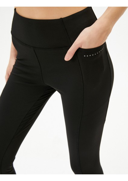 Cepli Yüksek Bel Spor Tayt Dikiş Detaylı indirimleri