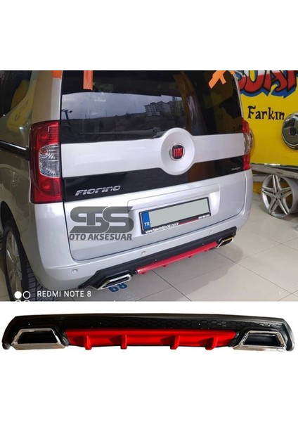 Fiat Fiorino Difüzör Arka Tampon Eki 2 Egzoz Çıkışlı Kırmızı Lüx Tip