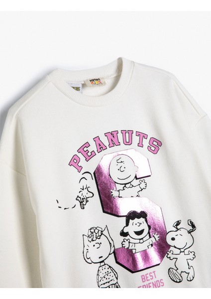Snoopy Sweatshirt Lisanslı Uzun Kollu Bisiklet Yaka Şardonlu modelleri