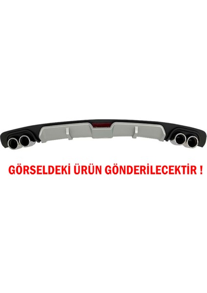 Renault Clio 4 Difüzör Arka Tampon Eki 4 Egzoz Çıkışlı Gri