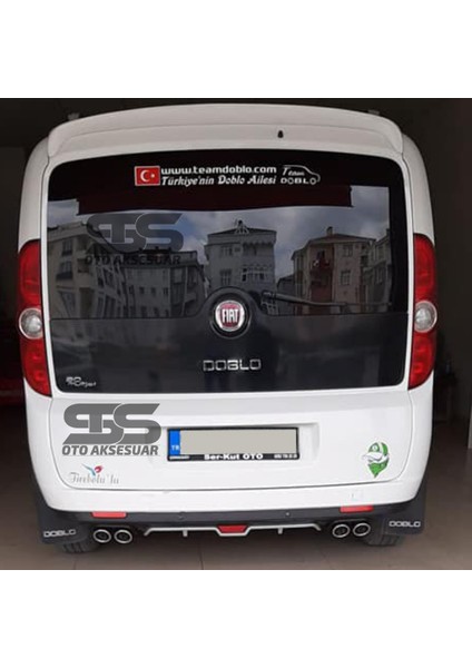 Fruens Fiat Doblo D3 D4 Difüzör Arka Tampon Eki 4 Egzoz Çıkışlı Gri fiyatları