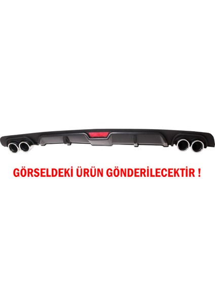 Renault Clio 4 Difüzör Arka Tampon Eki 4 Egzoz Çıkışlı Siyah