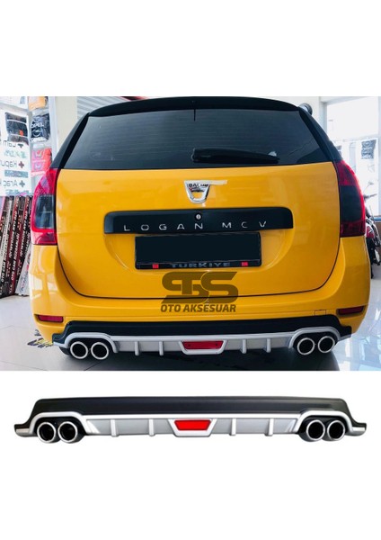Fruens Dacia Logan Mcv Difüzör Arka Tampon Eki 4 Egzoz Çıkışlı Gri Tip