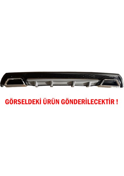 Fruens Renault Clio 4 Difüzör Arka Tampon Eki 2 Egzoz Çıkışlı Gri Lüx Tip
