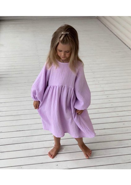 Kız Çocuk Bürümcük Kumaş Balon Mevsimlik Elbise 3 Renk Seçenekli Bohem Elbise fiyatları