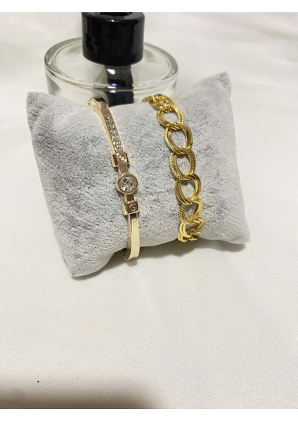 Kadın Altın Kaplama Orijinal Faturalı Kombin Bileklik Seti