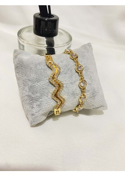 Kadın Altın Kaplama Orijinal Faturalı Kombin Bileklik Seti