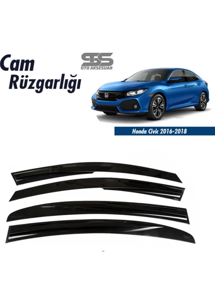 Fruens Cam Rüzgarlığı Honda Civic Fc5 2016-2020 Mügen Tip Piano Black