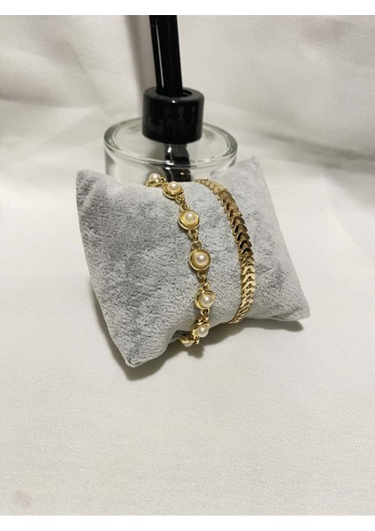 Kadın Altın Kaplama Orijinal Faturalı Kombin Bileklik Seti