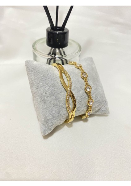 Kadın Altın Kaplama Orijinal Faturalı Kombin Bileklik Seti