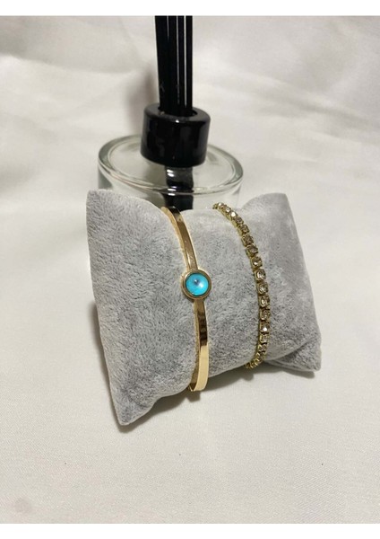 Kadın Altın Kaplama Orijinal Faturalı Kombin Bileklik Seti