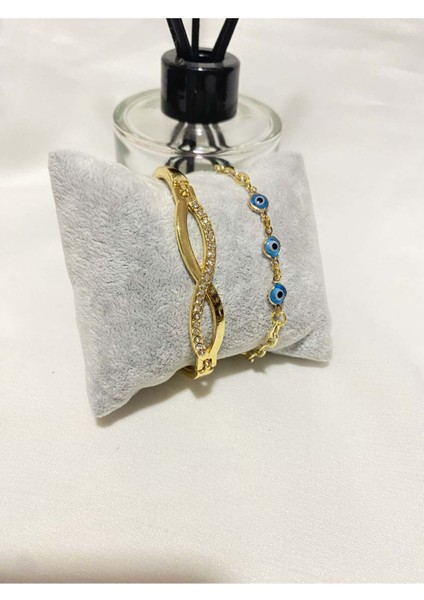 Kadın Altın Kaplama Orijinal Faturalı Kombin Bileklik Seti