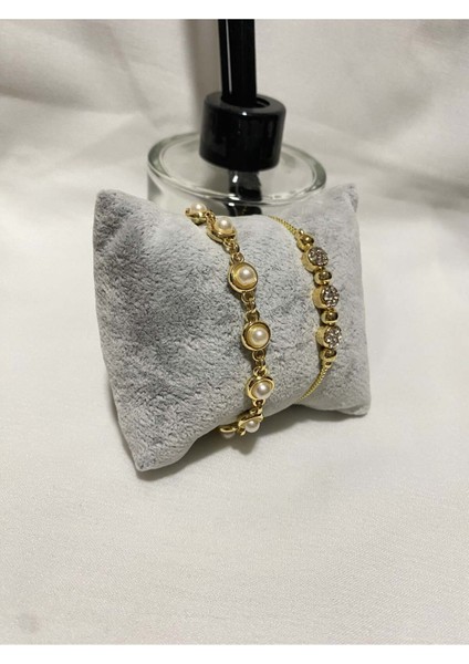 Kadın Altın Kaplama Orijinal Faturalı Kombin Bileklik Seti