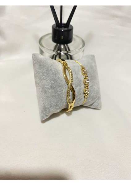 Kadın Altın Kaplama Orijinal Faturalı Kombin Bileklik Seti