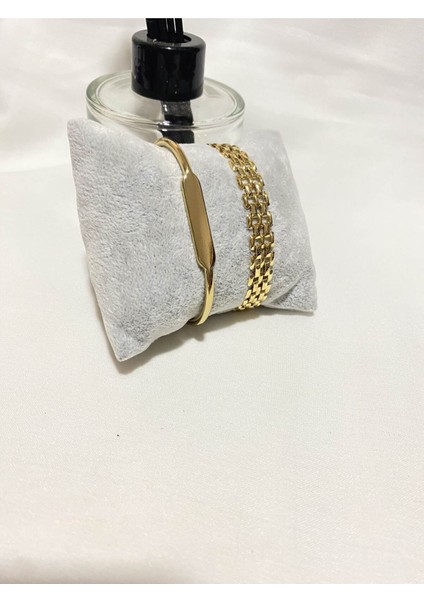 Kadın Altın Kaplama Orijinal Faturalı Kombin Bileklik Seti