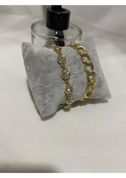 Kadın Altın Kaplama Orijinal Faturalı Kombin Bileklik Seti