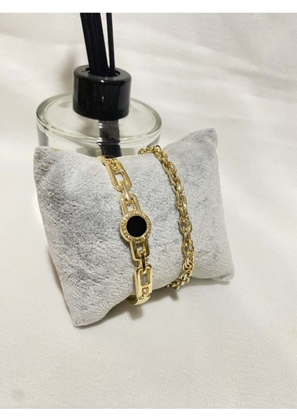 Kadın Altın Kaplama Orijinal Faturalı Kombin Bileklik Seti