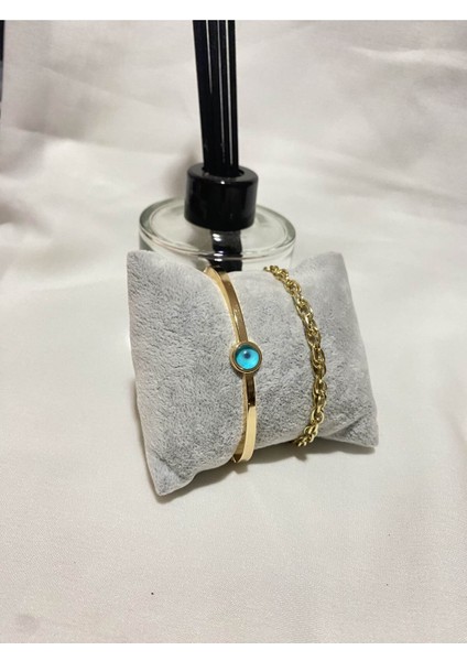 Kadın Altın Kaplama Orijinal Faturalı Kombin Bileklik Seti