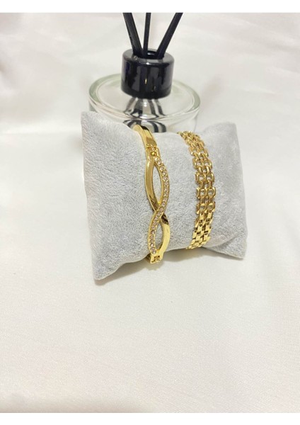 Kadın Altın Kaplama Orijinal Faturalı Kombin Bileklik Seti