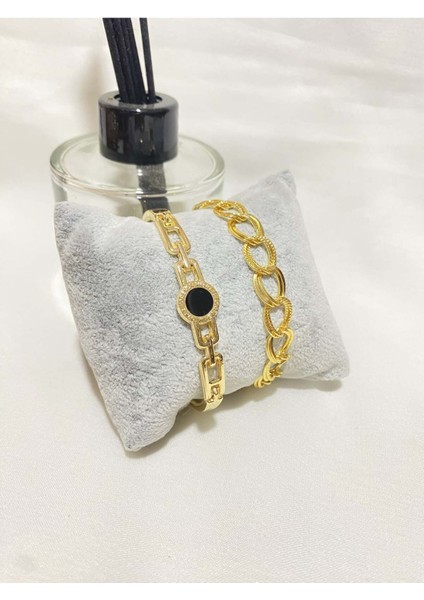 Kadın Altın Kaplama Orijinal Faturalı Kombin Bileklik Seti