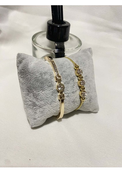 Kadın Altın Kaplama Orijinal Faturalı Kombin Bileklik Seti