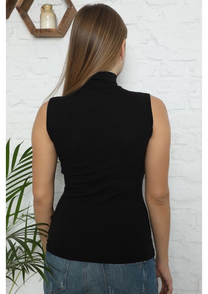 Moda Çizgi Kadın Sıfır Kol Yarım Balıkçı Yaka Body 262S fırsatları