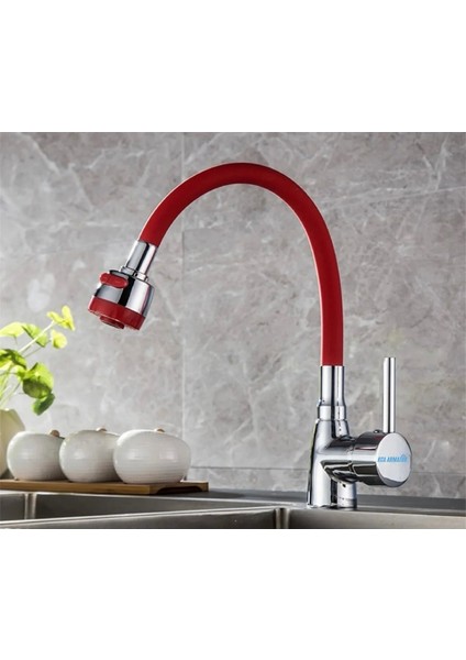 Kca Kırmızı Oynar 2 Fonksiyonlu Borulu Mutfak Eviye Bataryası Musluğu fiyatları