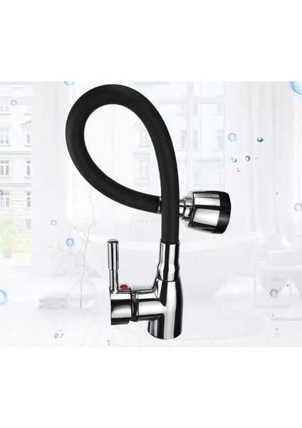 Kca Siyah Oynar Borulu 2 Fonksiyonlu Mutfak Eviye Bataryası Musluğu Çeşmesi fiyatları