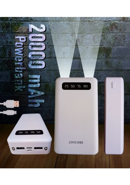 Jnuobı Dy-32 20,000 Mah Powerbank 2 USB Taşınabilir Şarj Aleti