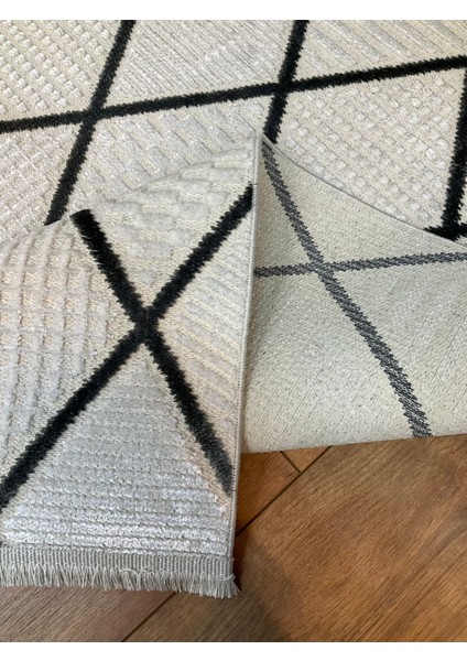 Şönil Pamuk Dokuma Tüylü Kabartmalı Zincir Modern Salon Koridor Mutfak Yolluk Halı Kilim Antrasit fırsatları
