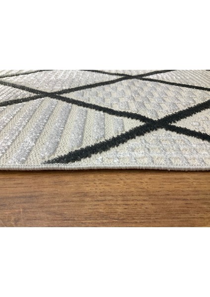 Şönil Pamuk Dokuma Tüylü Kabartmalı Zincir Modern Salon Koridor Mutfak Yolluk Halı Kilim Antrasit indirimleri