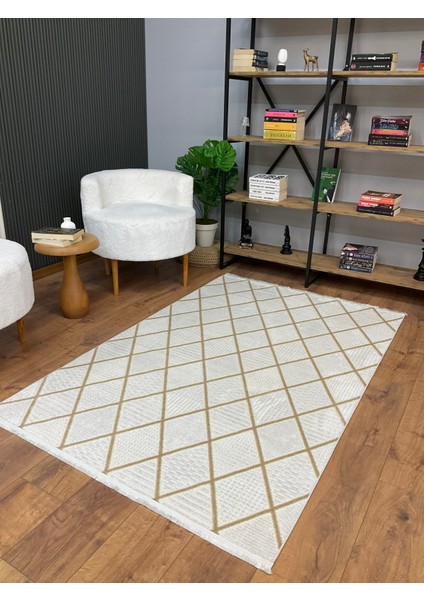 Şönil Pamuk Dokuma Tüylü Kabartmalı Zincir Modern Salon Koridor Mutfak Yolluk Halı Kilim Bej fiyatları