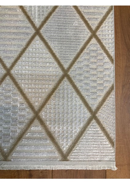 Şönil Pamuk Dokuma Tüylü Kabartmalı Zincir Modern Salon Koridor Mutfak Yolluk Halı Kilim Bej modelleri