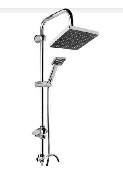Siyah Kare Tepe Yağmurlama Banyo Robot Duş Seti