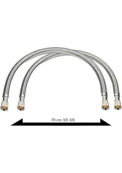 Kca Çelik Örne Klozet Taharat Flexi Hortumu 2 Adet 70 cm 3/8