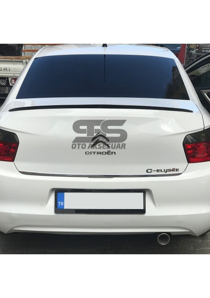  Citroen C Uyumlu Elysee Bagaj Üstü Slim Spoiler Parlak Siyah Piano Black